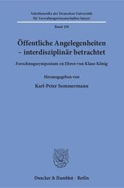 Cover von Öffentliche Angelegenheiten - interdisziplinär betrachtet.