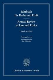 Cover von Jahrbuch für Recht und Ethik - Annual Review of Law and Ethics.