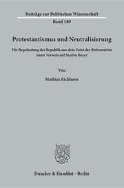 Cover von Protestantismus und Neutralisierung.