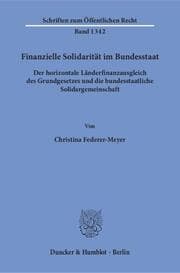 Cover von Finanzielle Solidarität im Bundesstaat.