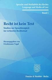 Cover von Recht ist kein Text.