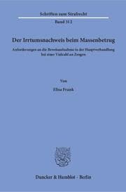 Cover von Der Irrtumsnachweis beim Massenbetrug.