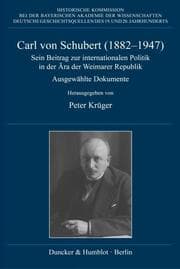 Cover von Carl von Schubert (1882-1947).