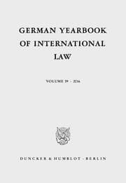 Cover von German Yearbook of International Law - Jahrbuch für Internationales Recht.