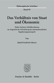 Cover von Das Verhältnis von Staat und Ökonomie.