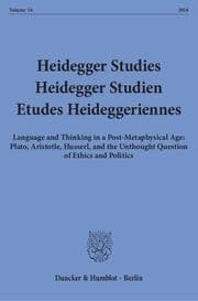 Cover von Heidegger Studies - Heidegger Studien - Etudes Heideggeriennes.