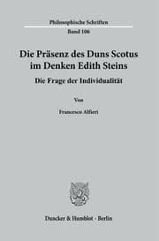 Cover von Die Präsenz des Duns Scotus im Denken Edith Steins.