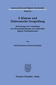 Cover von E-Klausur und Elektronische Fernprüfung