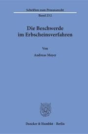 Cover von Die Beschwerde im Erbscheinsverfahren.