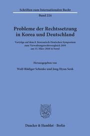 Cover von Probleme der Rechtssetzung in Korea und Deutschland.
