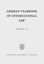 Cover von German Yearbook of International Law - Jahrbuch für Internationales Recht.