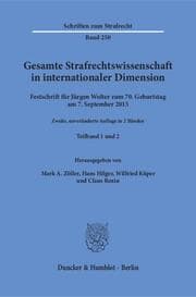 Cover von Gesamte Strafrechtswissenschaft in internationaler Dimension.