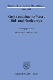 Cover von Kirche und Staat in West-, Süd- und Nordeuropa.