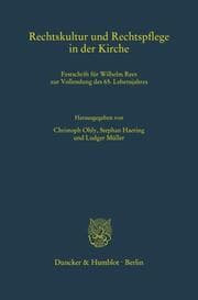 Cover von Rechtskultur und Rechtspflege in der Kirche.