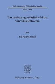 Cover von Der verfassungsrechtliche Schutz von Whistleblowern.