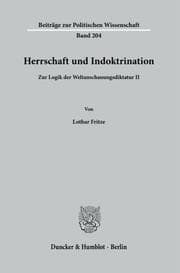 Cover von Herrschaft und Indoktrination.