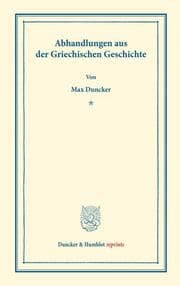Cover von Abhandlungen aus der Griechischen Geschichte.