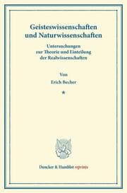 Cover von Geisteswissenschaften und Naturwissenschaften.