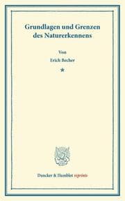 Cover von Grundlagen und Grenzen des Naturerkennens.