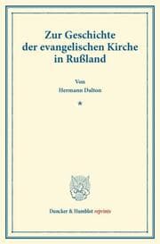 Cover von Zur Geschichte der evangelischen Kirche in Rußland.