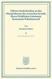 Cover von Offenes Sendschreiben an den Oberprokureur des russischen Synods, Herrn Wirklichen Geheimrat Konstantin Pobedonoszeff.