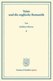 Cover von Taine und die englische Romantik.