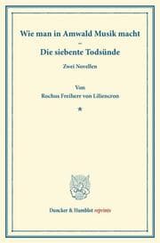 Cover von Wie man in Amwald Musik macht.- Die siebente Todsünde.