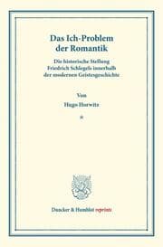 Cover von Das Ich-Problem der Romantik.