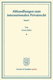 Cover von Abhandlungen zum internationalen Privatrecht.