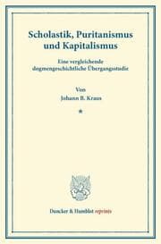 Cover von Scholastik, Puritanismus und Kapitalismus.