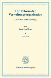 Cover von Die Reform der Verwaltungsorganisation