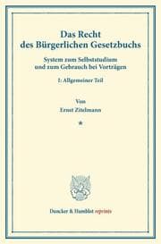 Cover von Das Recht des Bürgerlichen Gesetzbuchs.