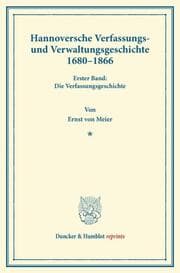 Cover von Hannoversche Verfassungs- und Verwaltungsgeschichte 1680-1866.