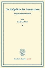 Cover von Die Haftpflicht der Postanstalten.