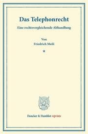 Cover von Das Telephonrecht.