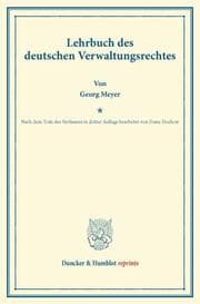 Cover von Lehrbuch des deutschen Verwaltungsrechtes.