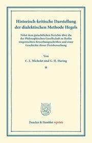 Cover von Historisch-kritische Darstellung der dialektischen Methode Hegels.