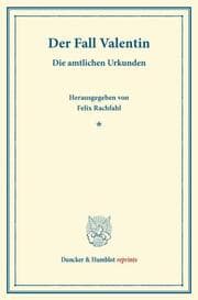 Cover von Der Fall Valentin.