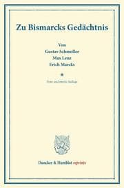 Cover von Zu Bismarcks Gedächtnis.