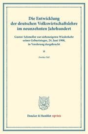 Cover von Die Entwicklung der deutschen Volkswirtschaftslehre im neunzehnten Jahrhundert.