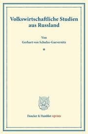 Cover von Volkswirtschaftliche Studien aus Rußland.
