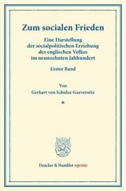 Cover von Zum socialen Frieden.