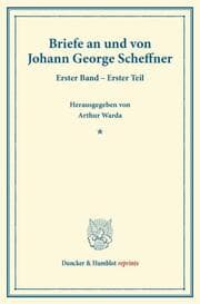 Cover von Briefe an und von Johann George Scheffner.