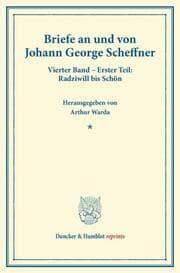 Cover von Briefe an und von Johann George Scheffner.
