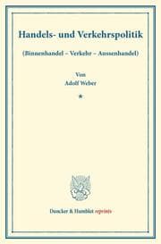 Cover von Handels- und Verkehrspolitik.