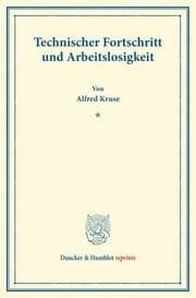 Cover von Technischer Fortschritt und Arbeitslosigkeit.