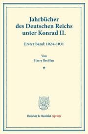 Cover von Jahrbücher des Deutschen Reichs unter Konrad II.