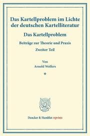 Cover von Das Kartellproblem im Lichte der deutschen Kartelliteratur.