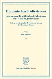 Cover von Die deutschen Städtesteuern