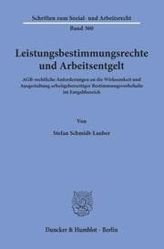 Cover von Leistungsbestimmungsrechte und Arbeitsentgelt.